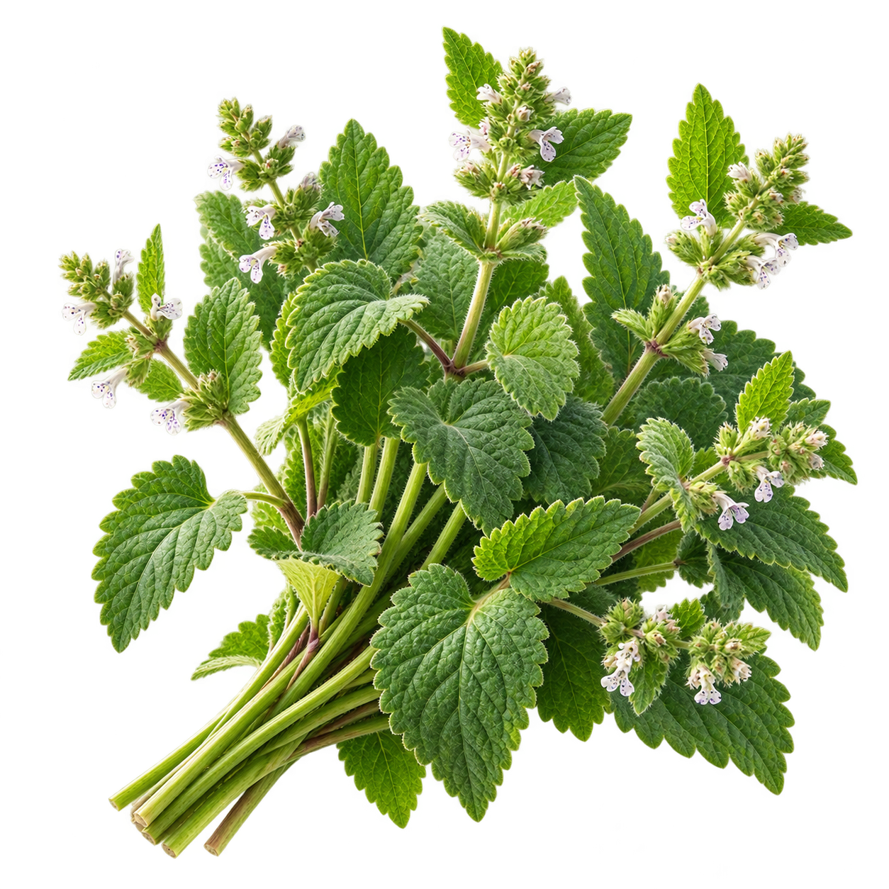 Fresh catnip stems and leaves